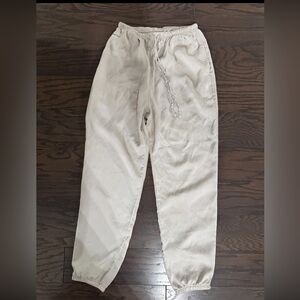 Uniqlo Men's Light Beige Joggers silky material